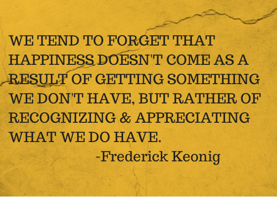 We tend to forget that Happiness doesn't