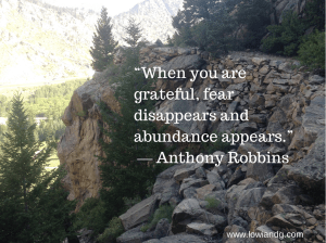 “When you are grateful, fear disappears