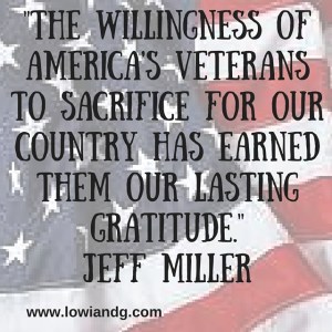 %22The willingness of America's veterans to sacrifice for our country has earned them our lasting gratitude.%22Jeff Miller