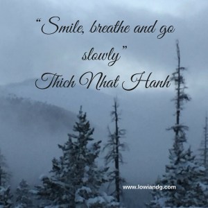 “Smile, breathe and go slowly” Thich Nhat Hanh