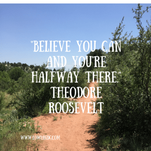 Believe you can and you're halfway there. Theodore Roosevelt